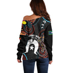 NAIDOC Week 2024 Off Shoulder Sweater Keep The Fire Burning Indigenous Art