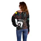 NAIDOC Week 2024 Off Shoulder Sweater Keep The Fire Burning Indigenous Art