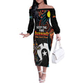 NAIDOC Week 2024 Off The Shoulder Long Sleeve Dress Keep The Fire Burning Indigenous Art