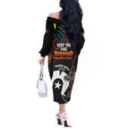 NAIDOC Week 2024 Off The Shoulder Long Sleeve Dress Keep The Fire Burning Indigenous Art