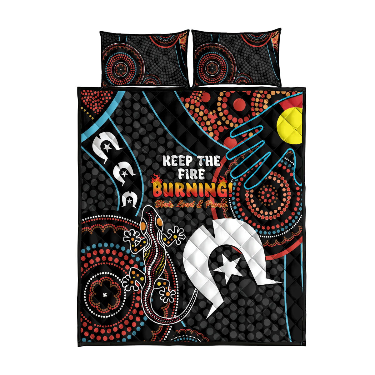 NAIDOC Week 2024 Quilt Bed Set Keep The Fire Burning Indigenous Art
