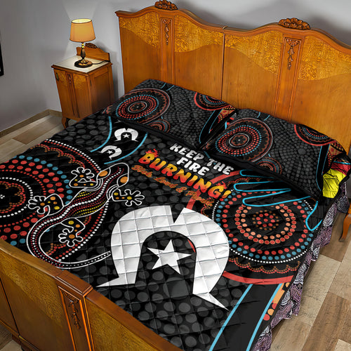NAIDOC Week 2024 Quilt Bed Set Keep The Fire Burning Indigenous Art