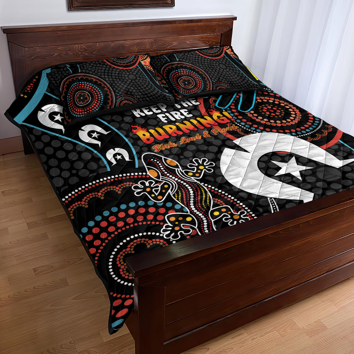 NAIDOC Week 2024 Quilt Bed Set Keep The Fire Burning Indigenous Art
