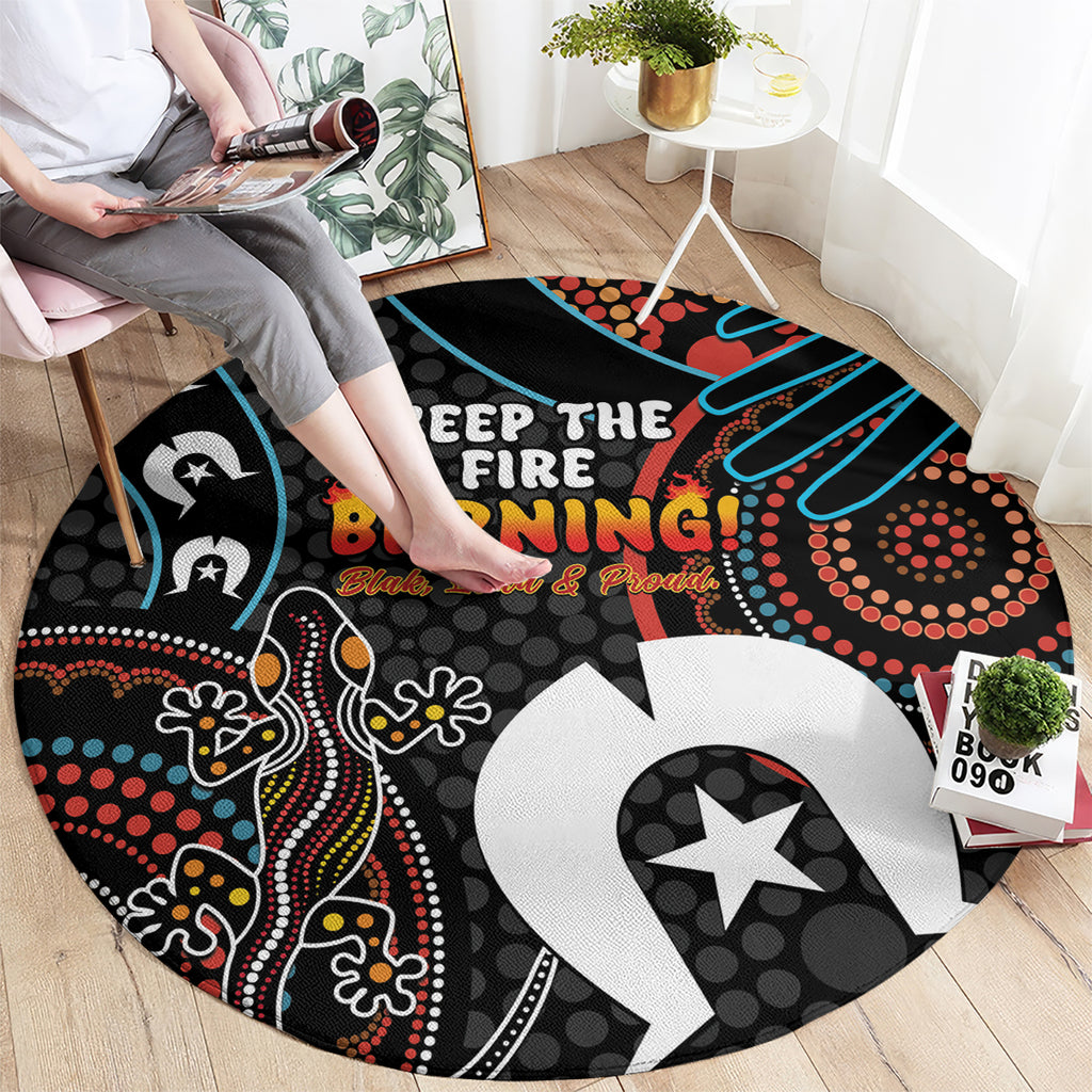 NAIDOC Week 2024 Round Carpet Keep The Fire Burning Indigenous Art
