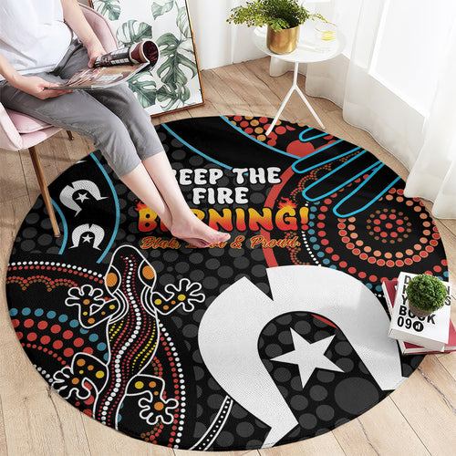 NAIDOC Week 2024 Round Carpet Keep The Fire Burning Indigenous Art
