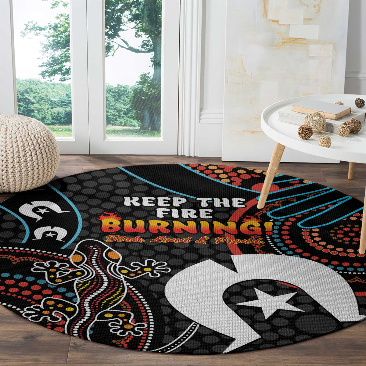 NAIDOC Week 2024 Round Carpet Keep The Fire Burning Indigenous Art