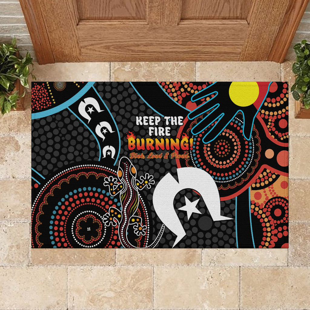 NAIDOC Week 2024 Rubber Doormat Keep The Fire Burning Indigenous Art