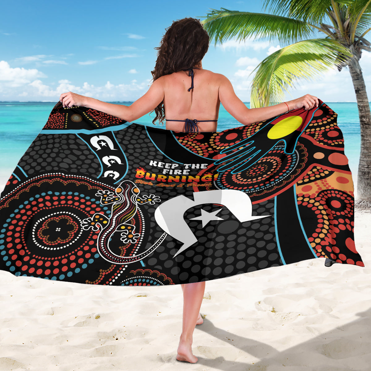NAIDOC Week 2024 Sarong Keep The Fire Burning Indigenous Art