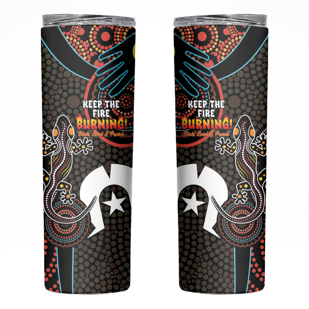 NAIDOC Week 2024 Skinny Tumbler Keep The Fire Burning Indigenous Art