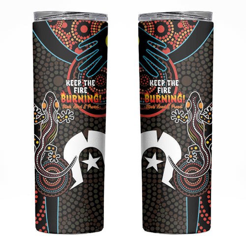 NAIDOC Week 2024 Skinny Tumbler Keep The Fire Burning Indigenous Art