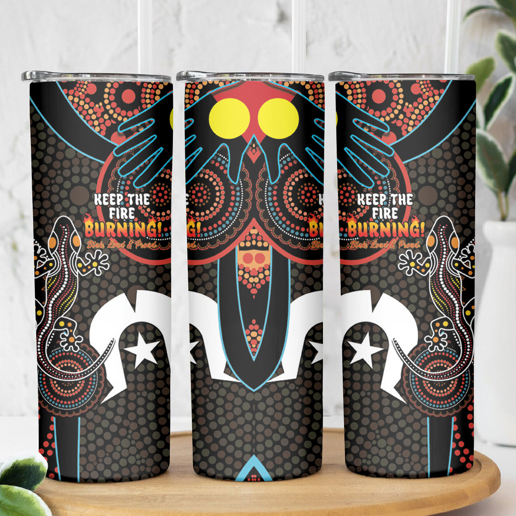 NAIDOC Week 2024 Skinny Tumbler Keep The Fire Burning Indigenous Art