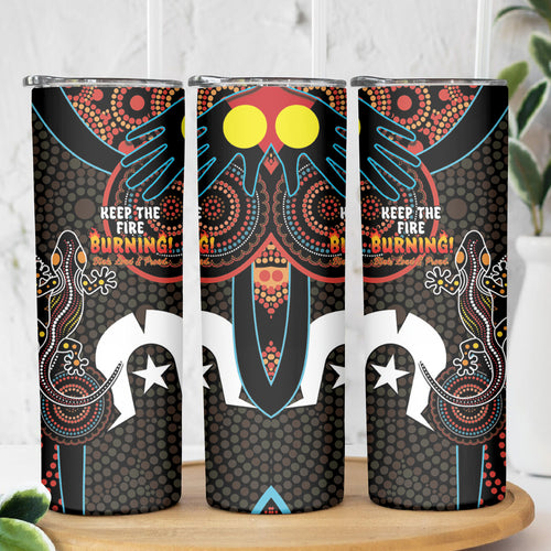 NAIDOC Week 2024 Skinny Tumbler Keep The Fire Burning Indigenous Art