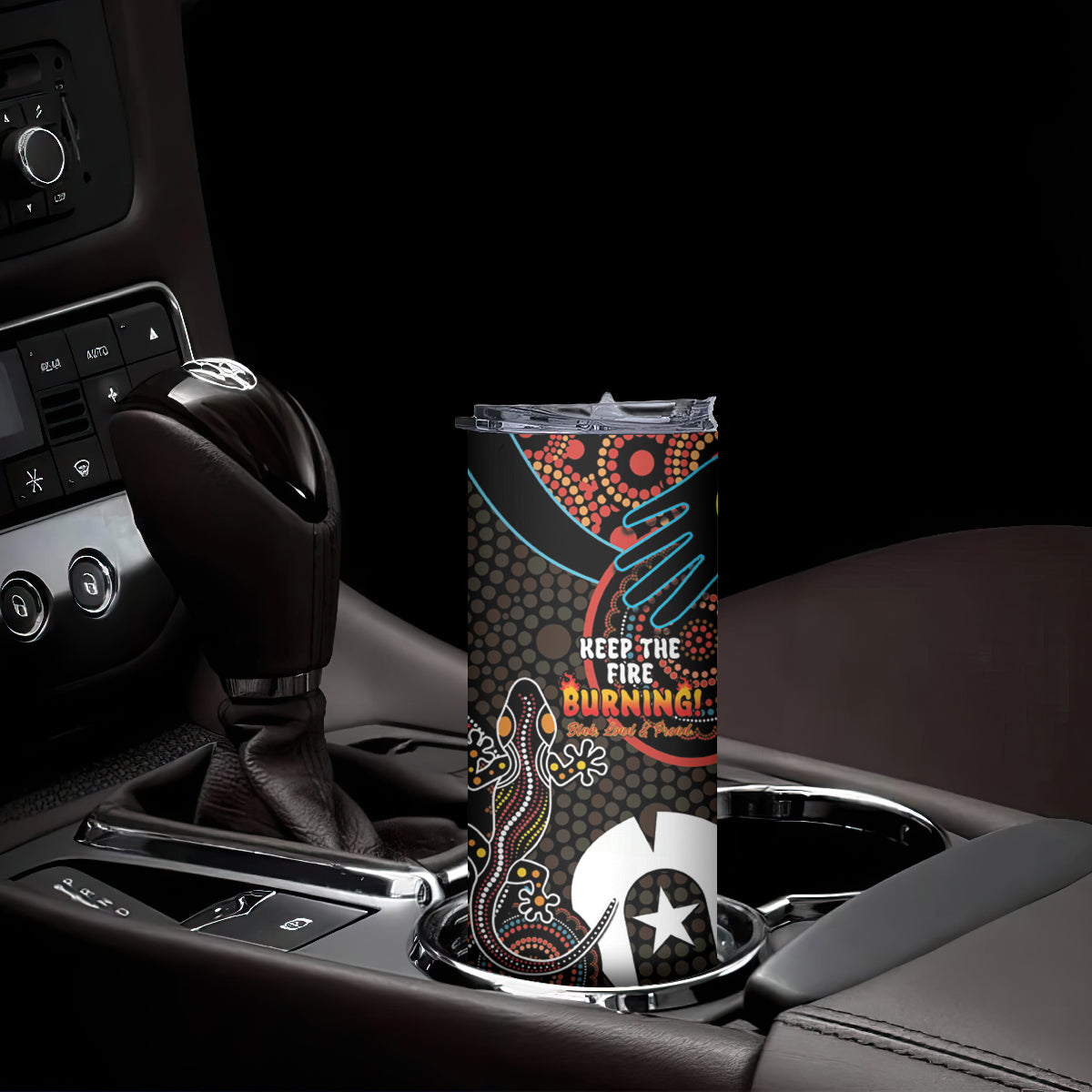 NAIDOC Week 2024 Skinny Tumbler Keep The Fire Burning Indigenous Art