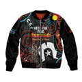 NAIDOC Week 2024 Sleeve Zip Bomber Jacket Keep The Fire Burning Indigenous Art