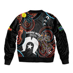 NAIDOC Week 2024 Sleeve Zip Bomber Jacket Keep The Fire Burning Indigenous Art