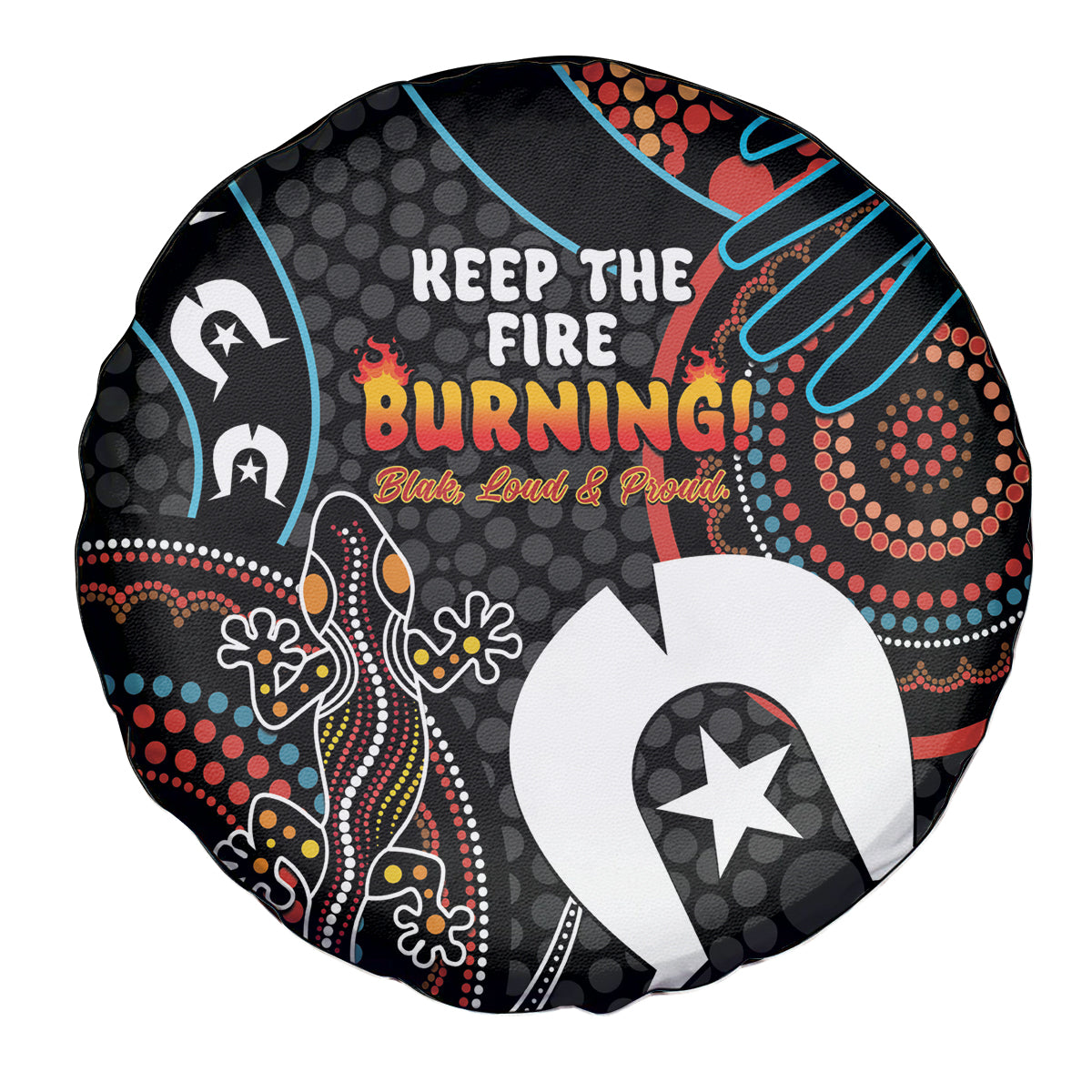 NAIDOC Week 2024 Spare Tire Cover Keep The Fire Burning Indigenous Art