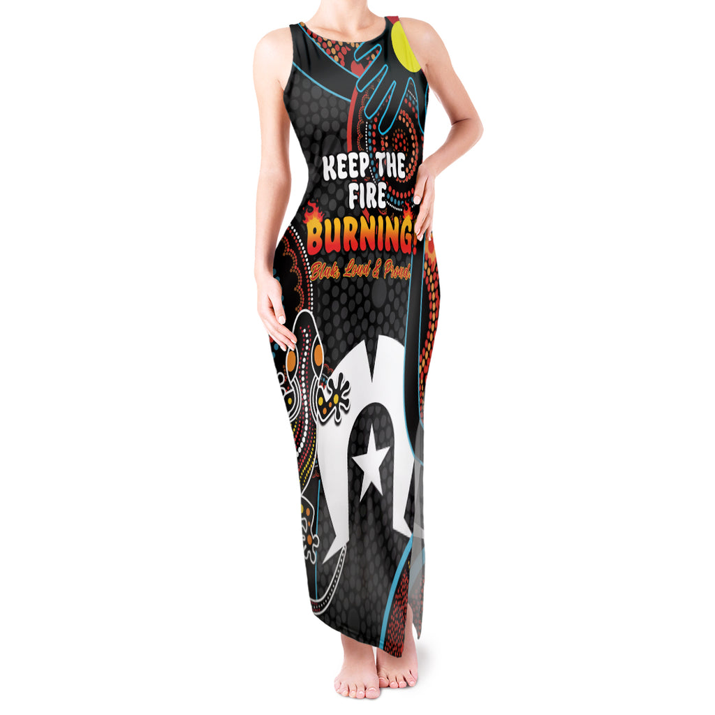 NAIDOC Week 2024 Tank Maxi Dress Keep The Fire Burning Indigenous Art