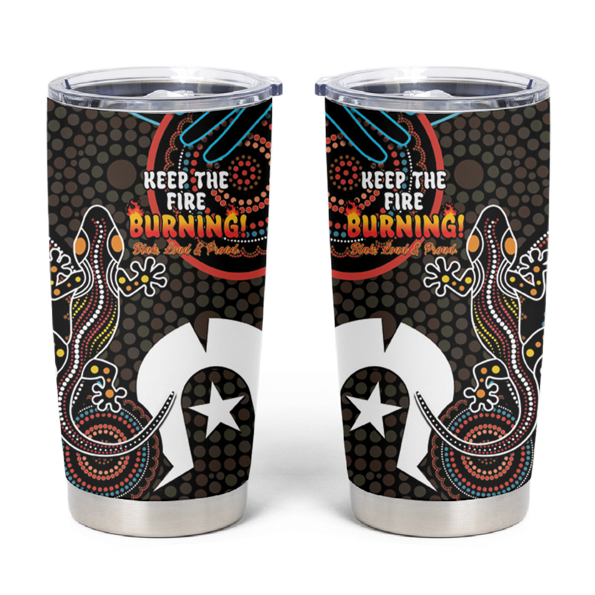 NAIDOC Week 2024 Tumbler Cup Keep The Fire Burning Indigenous Art
