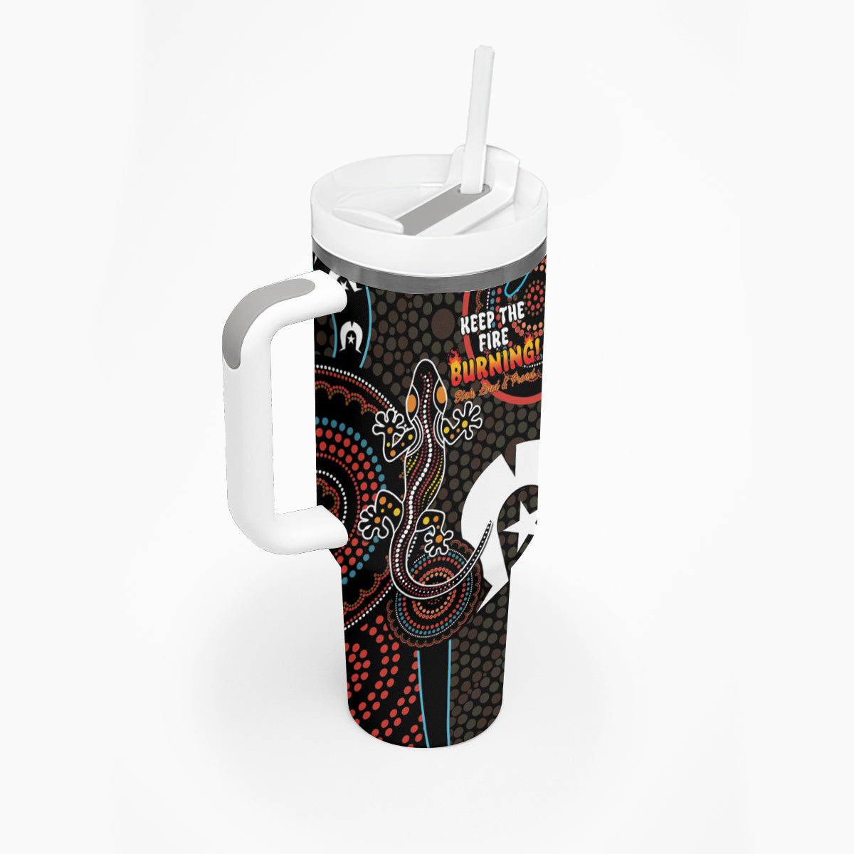 NAIDOC Week 2024 Tumbler With Handle Keep The Fire Burning Indigenous Art