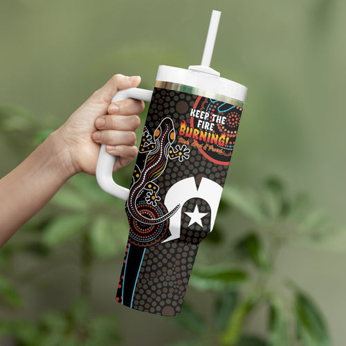NAIDOC Week 2024 Tumbler With Handle Keep The Fire Burning Indigenous Art