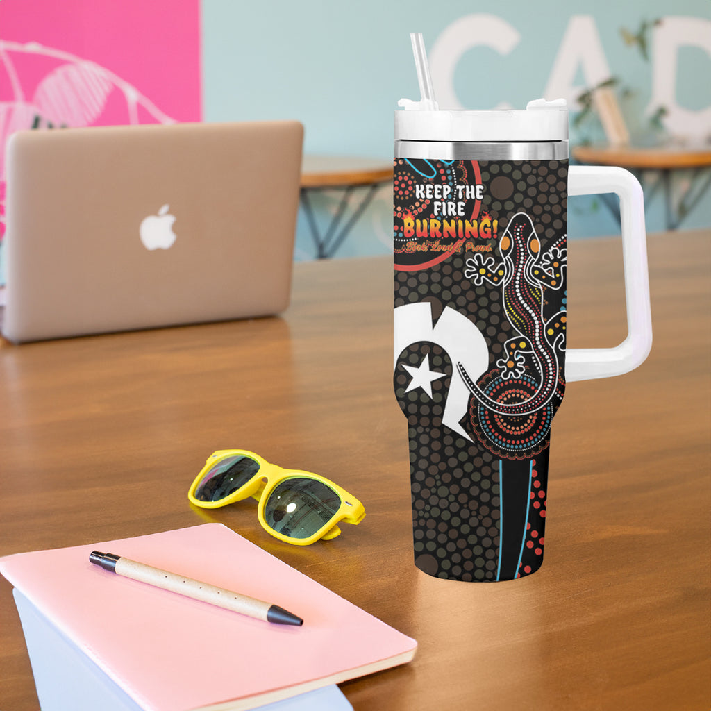 NAIDOC Week 2024 Tumbler With Handle Keep The Fire Burning Indigenous Art