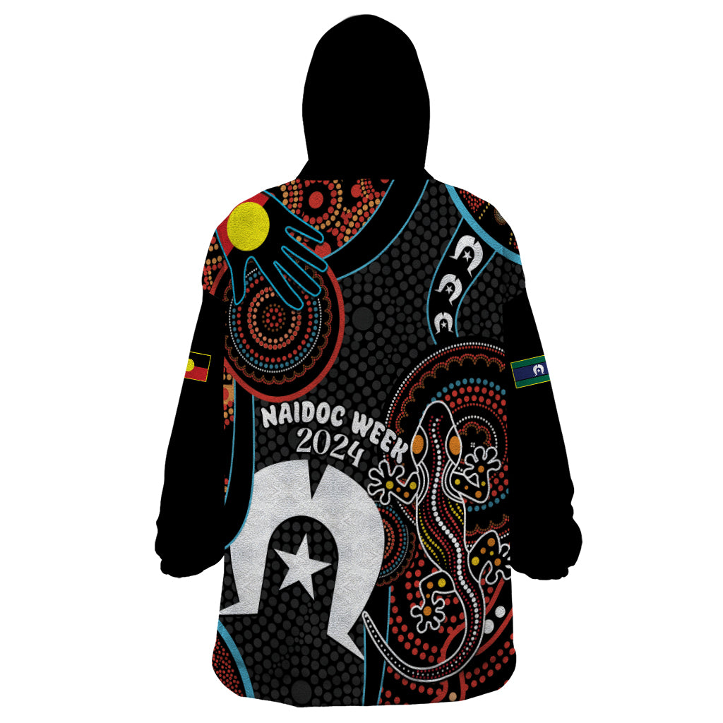 NAIDOC Week 2024 Wearable Blanket Hoodie Keep The Fire Burning Indigenous Art