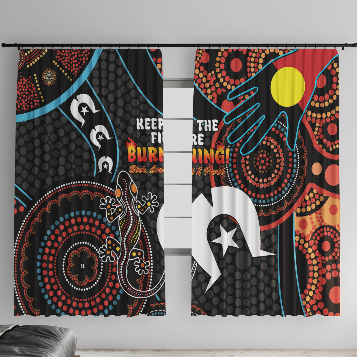NAIDOC Week 2024 Window Curtain Keep The Fire Burning Indigenous Art