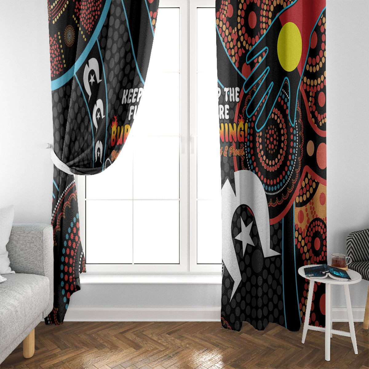 NAIDOC Week 2024 Window Curtain Keep The Fire Burning Indigenous Art