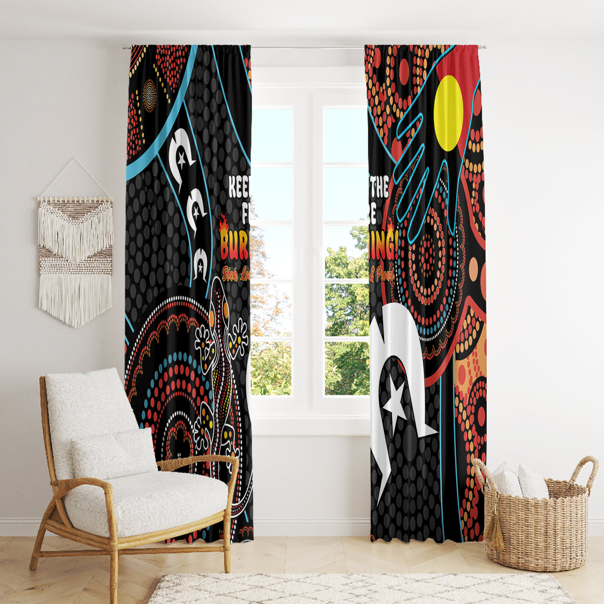 NAIDOC Week 2024 Window Curtain Keep The Fire Burning Indigenous Art