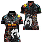 NAIDOC Week 2024 Women Polo Shirt Keep The Fire Burning Indigenous Art