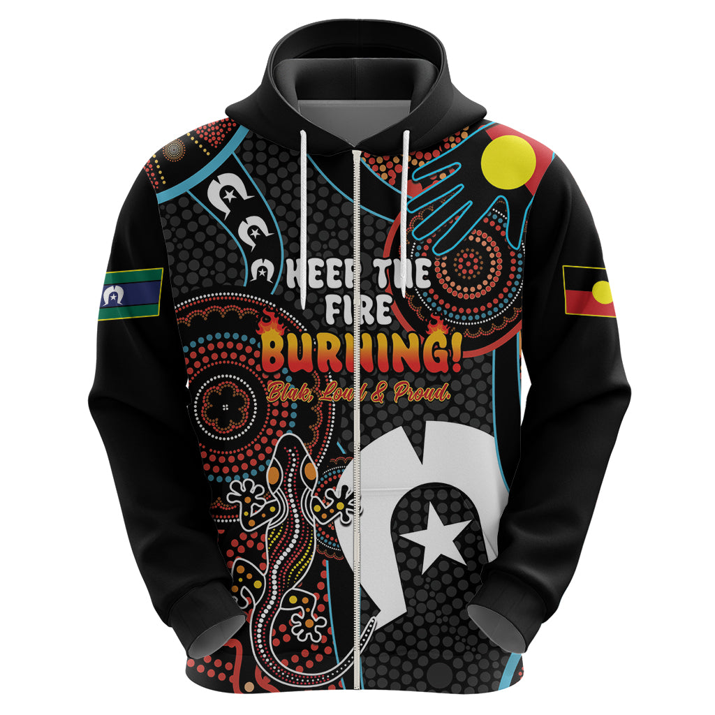 NAIDOC Week 2024 Zip Hoodie Keep The Fire Burning Indigenous Art