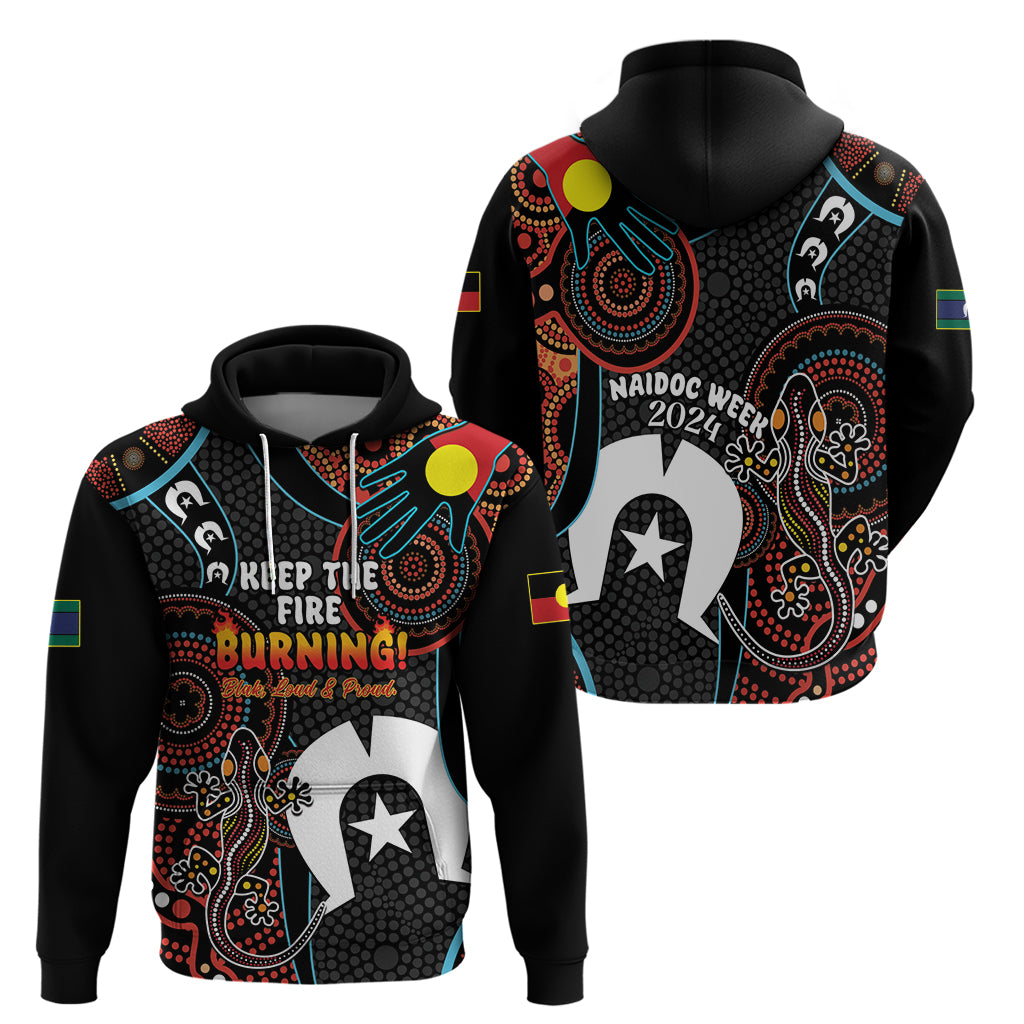 NAIDOC Week 2024 Zip Hoodie Keep The Fire Burning Indigenous Art