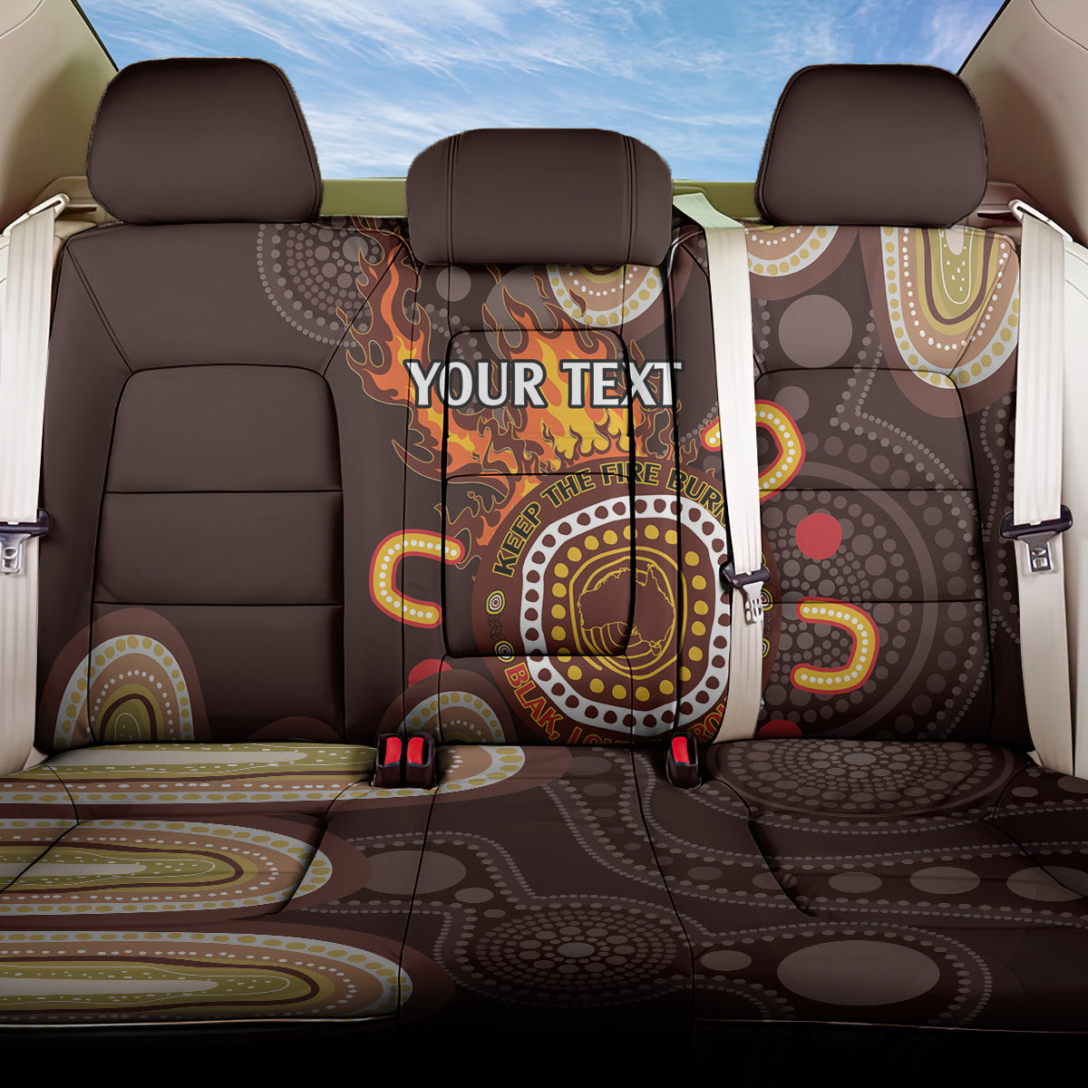 Personalised NAIDOC Week 2024 Back Car Seat Cover Aussie Map With Aboriginal