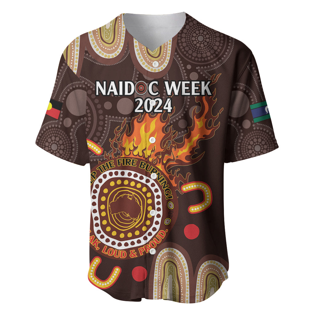 Personalised NAIDOC Week 2024 Baseball Jersey Aussie Map With Aboriginal