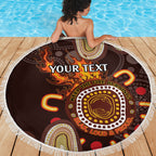 Personalised NAIDOC Week 2024 Beach Blanket Aussie Map With Aboriginal