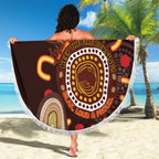 Personalised NAIDOC Week 2024 Beach Blanket Aussie Map With Aboriginal