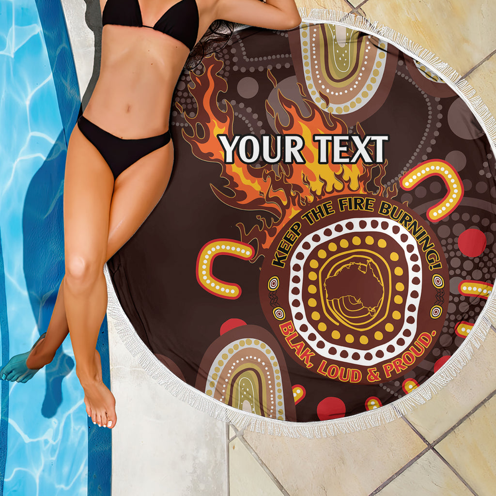 Personalised NAIDOC Week 2024 Beach Blanket Aussie Map With Aboriginal