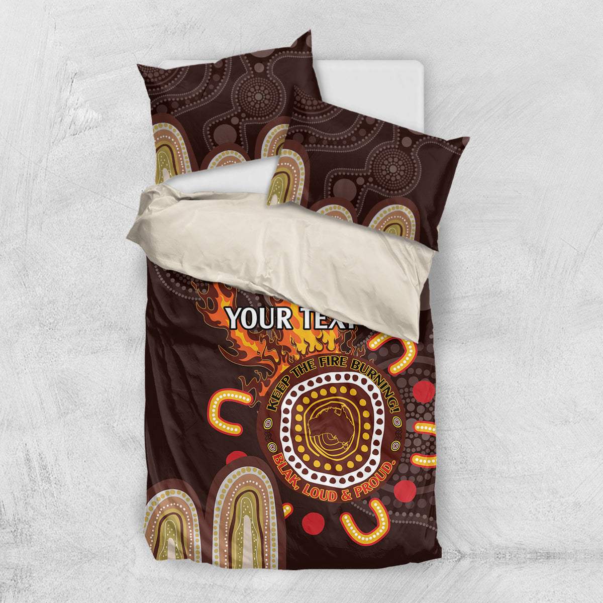 Personalised NAIDOC Week 2024 Bedding Set Aussie Map With Aboriginal