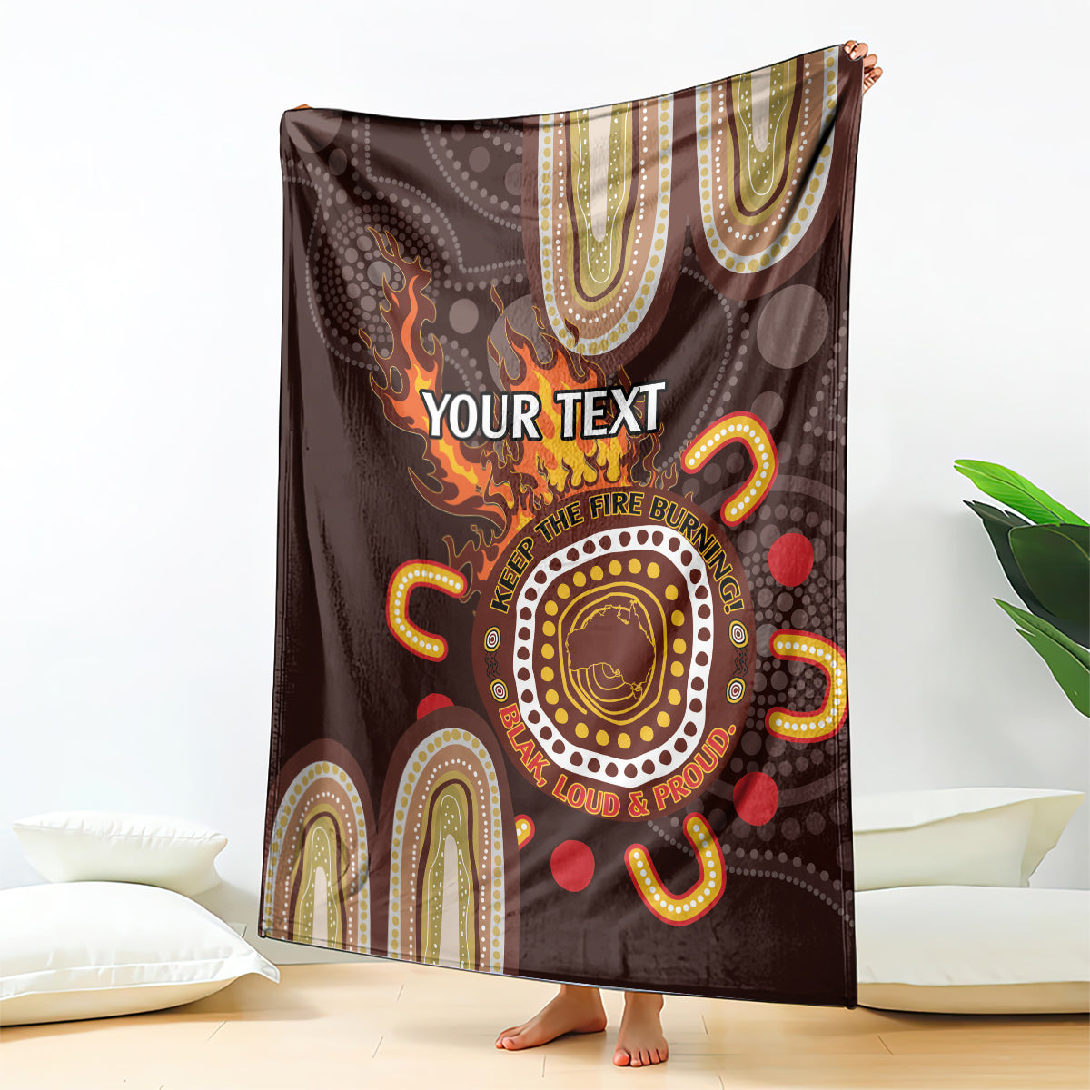 Personalised NAIDOC Week 2024 Blanket Aussie Map With Aboriginal