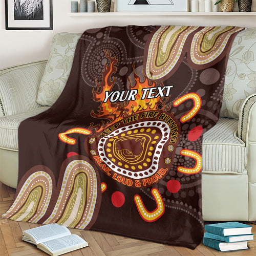 Personalised NAIDOC Week 2024 Blanket Aussie Map With Aboriginal