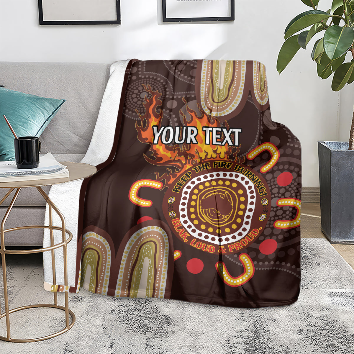 Personalised NAIDOC Week 2024 Blanket Aussie Map With Aboriginal