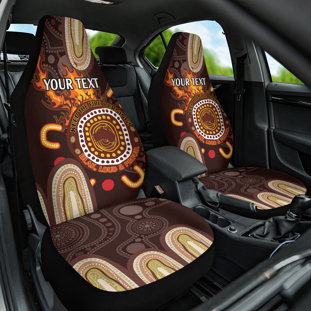 Personalised NAIDOC Week 2024 Car Seat Cover Aussie Map With Aboriginal