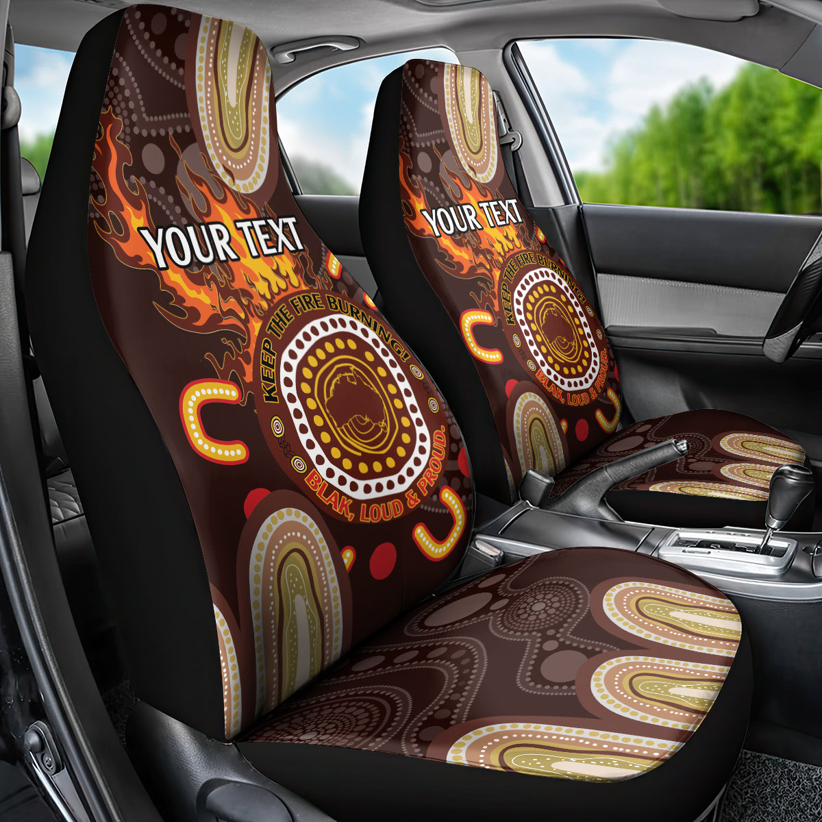 Personalised NAIDOC Week 2024 Car Seat Cover Aussie Map With Aboriginal