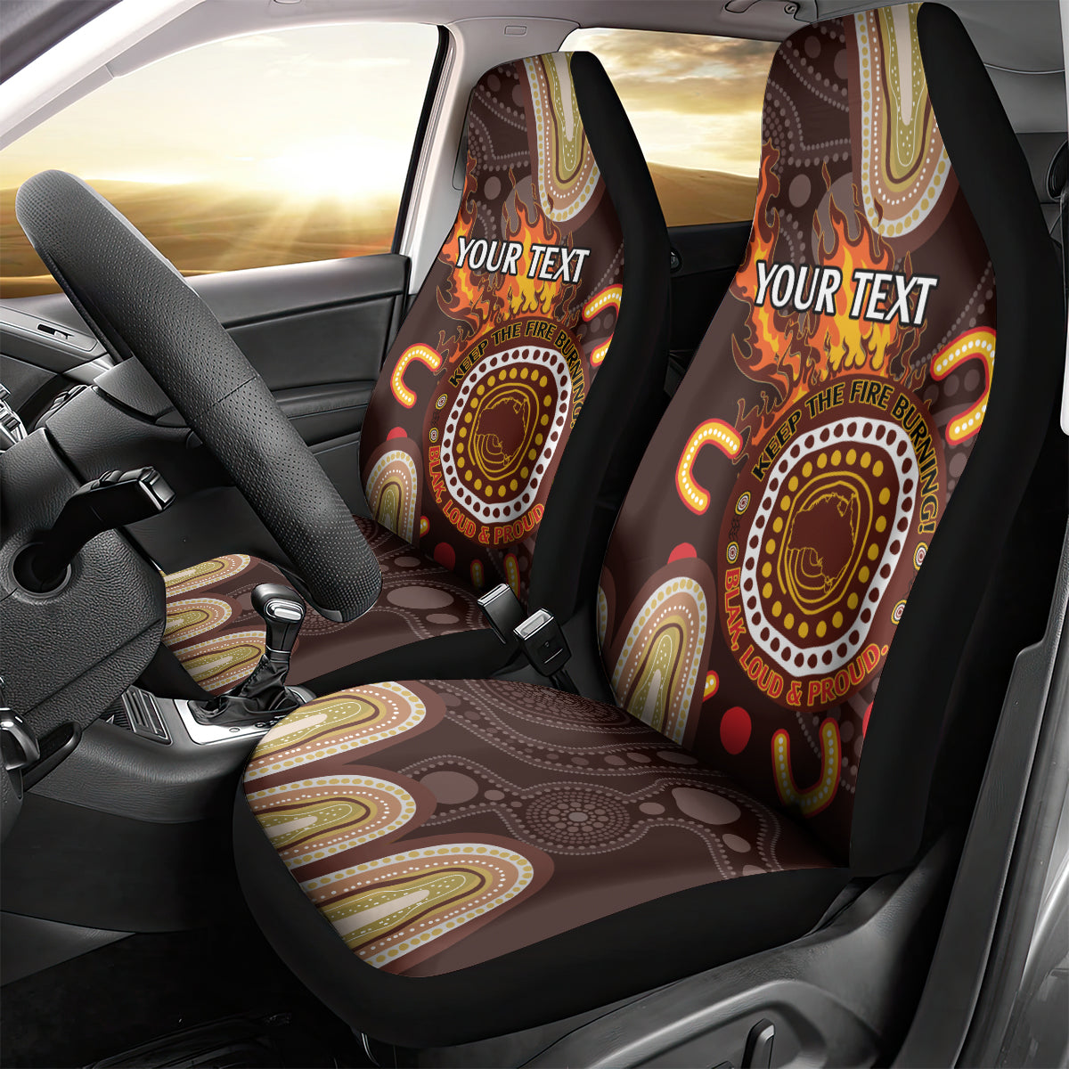 Personalised NAIDOC Week 2024 Car Seat Cover Aussie Map With Aboriginal