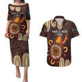 Personalised NAIDOC Week 2024 Couples Matching Puletasi and Hawaiian Shirt Aussie Map With Aboriginal