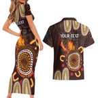 Personalised NAIDOC Week 2024 Couples Matching Short Sleeve Bodycon Dress and Hawaiian Shirt Aussie Map With Aboriginal
