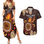 Personalised NAIDOC Week 2024 Couples Matching Summer Maxi Dress and Hawaiian Shirt Aussie Map With Aboriginal