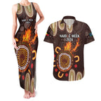 Personalised NAIDOC Week 2024 Couples Matching Tank Maxi Dress and Hawaiian Shirt Aussie Map With Aboriginal
