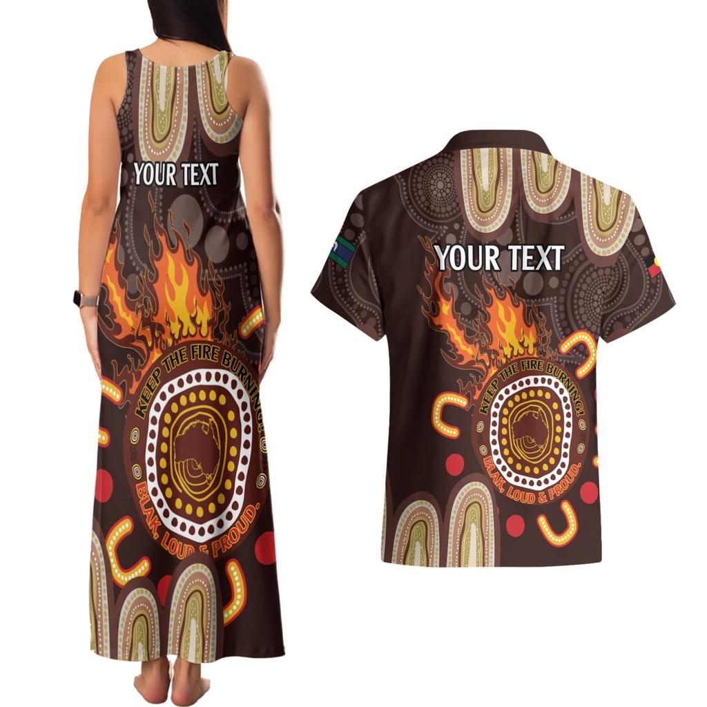 Personalised NAIDOC Week 2024 Couples Matching Tank Maxi Dress and Hawaiian Shirt Aussie Map With Aboriginal