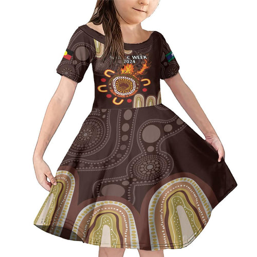 Personalised NAIDOC Week 2024 Family Matching Mermaid Dress and Hawaiian Shirt Aussie Map With Aboriginal